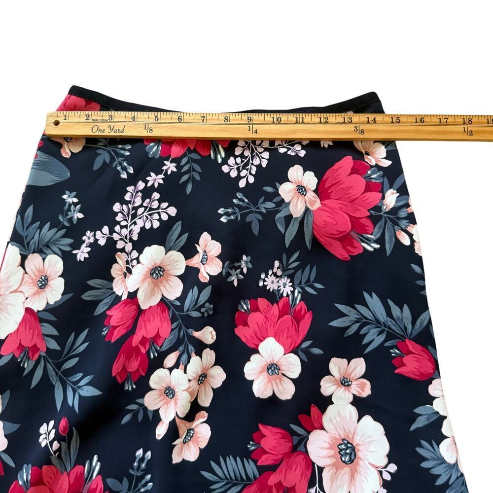 Ann Taylor Low Waist Y2k Floral Red Fairy Cottagecore A Line Midi Women Skirt 6 - Picture 4 of 8